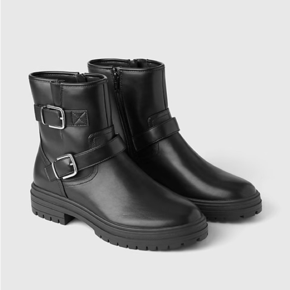 GAP vegan leather moto boots